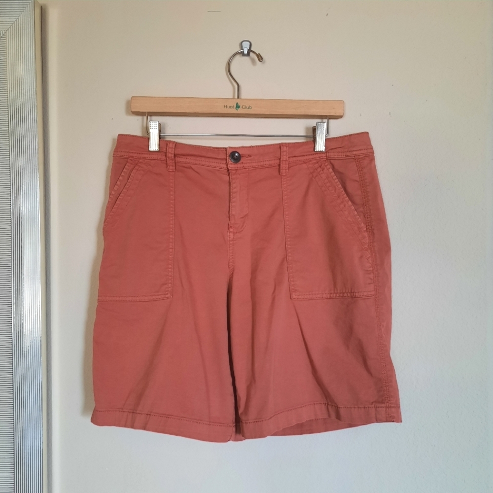 Style & Co Muted Orange Cargo Shorts Bermuda Loose Fit Rust